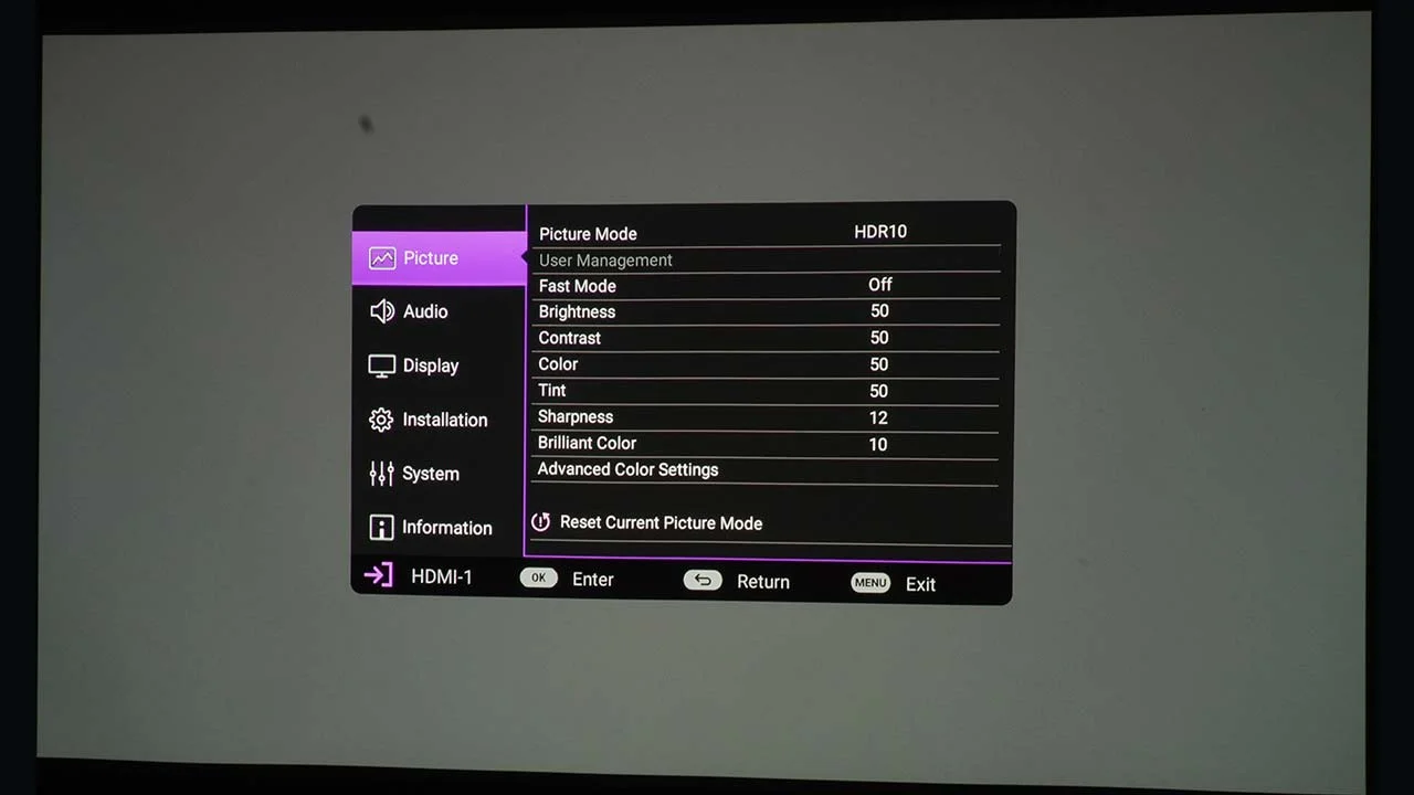 BenQ_HT3560_Menu#2 - Projector Reviews Images