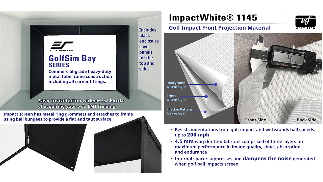 Elite Screens GolfSim Details - Projector Reviews - Image