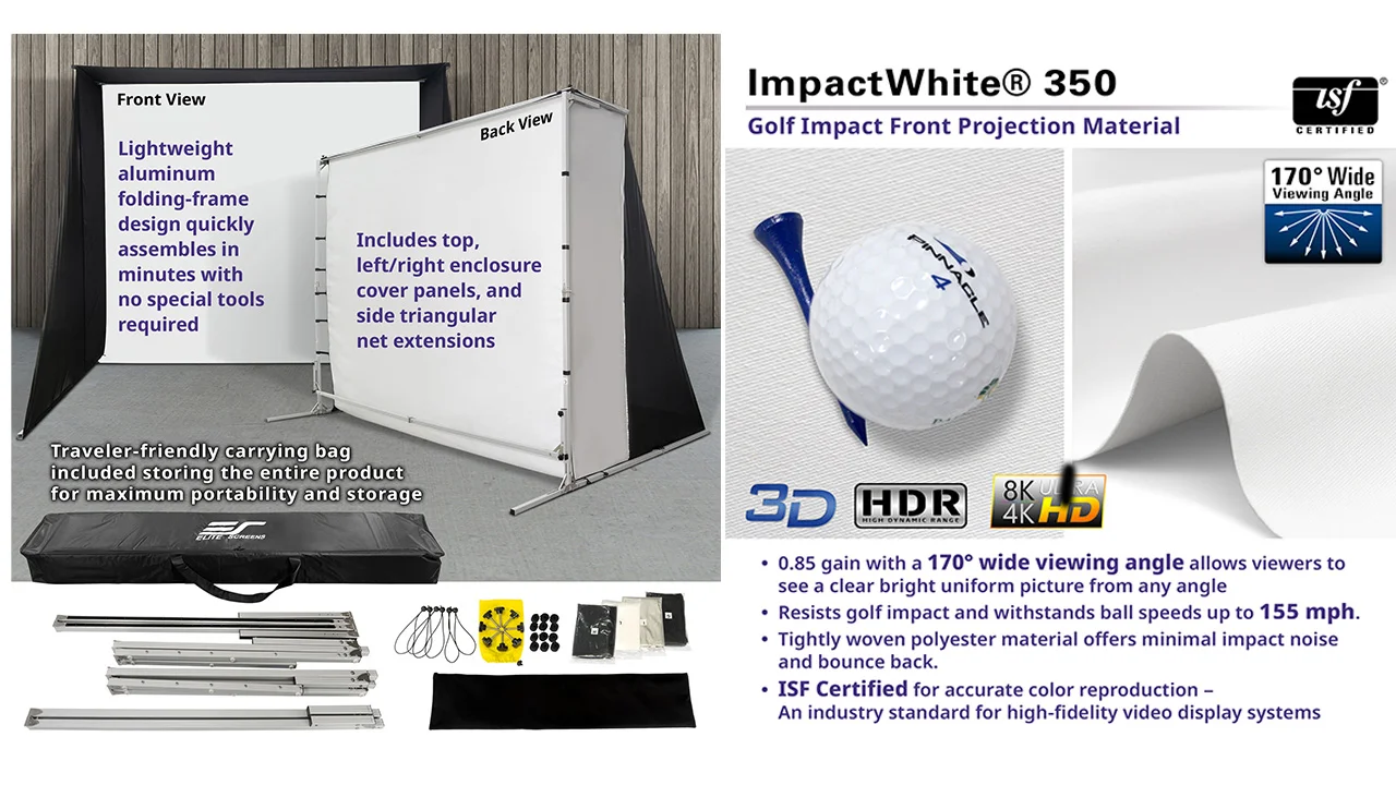 Elite Screens GolfSim Details - Projector Reviews - Image