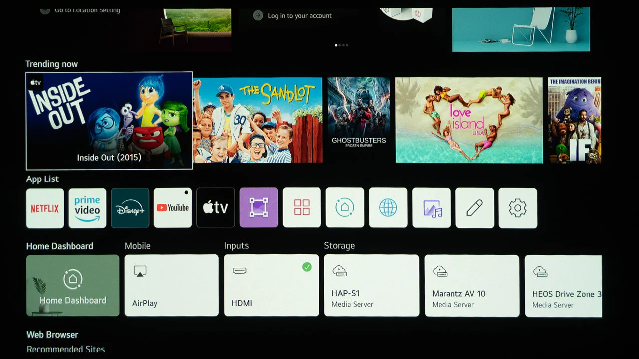 LG HU710PB Menu - Projector Reviews - Image