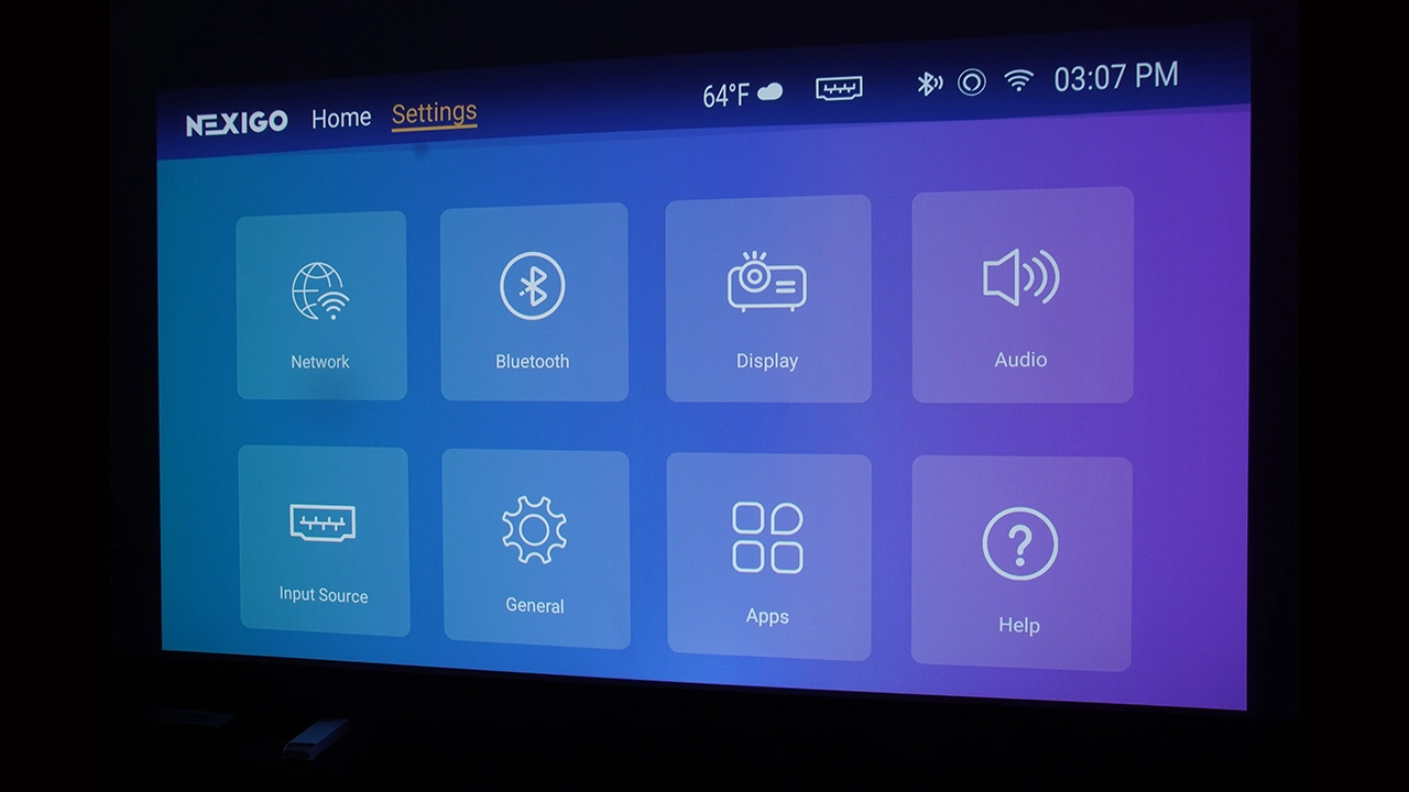 NexiGo Aurora Pro Menus - Projector Reviews - Images